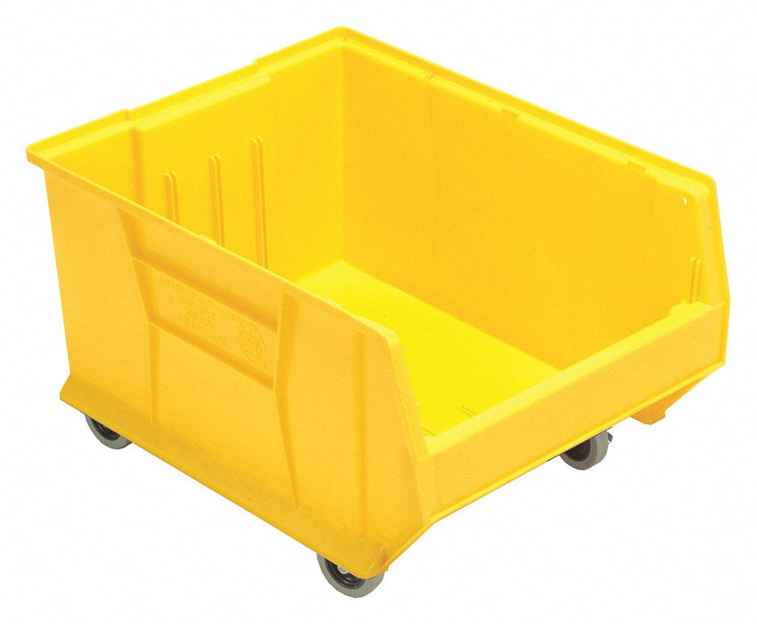 Mobile Hopper Bin Yellow PP 12 in