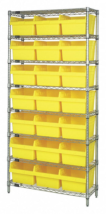 Bin Shlvng 36inx74inx12in Yellow
