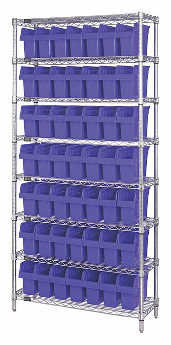 Bin Shlvng 36inx74inx12in Blue