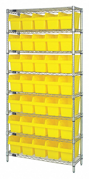 Bin Shlvng 36inx74inx12in Yellow