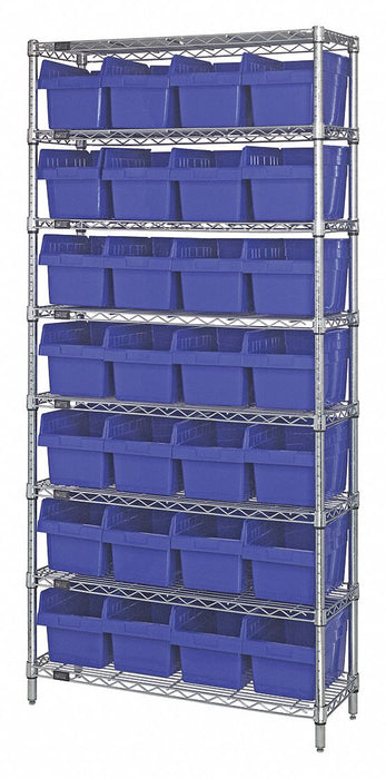 Bin Shlvng 36inx74inx18in Blue