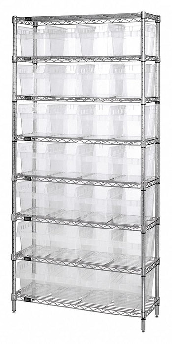 Bin Shlvng 36inx74inx12in Clear