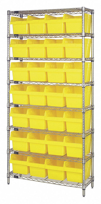 Bin Shlvng 36inx74inx18in Yellow