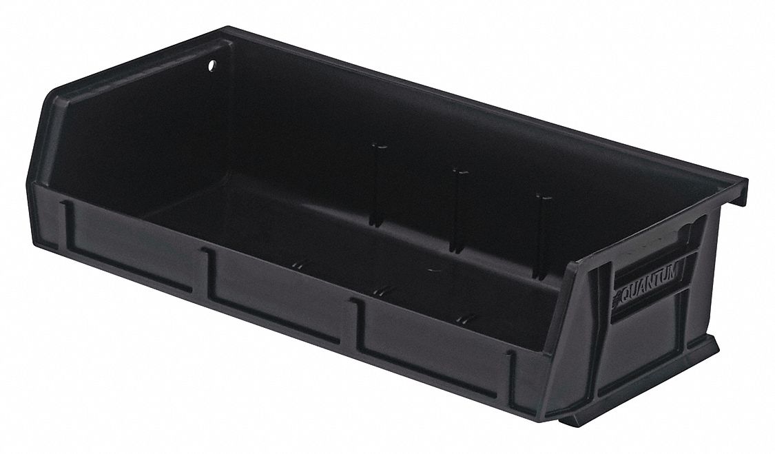 K4955 Hang and Stack Bin Black PP 3 in