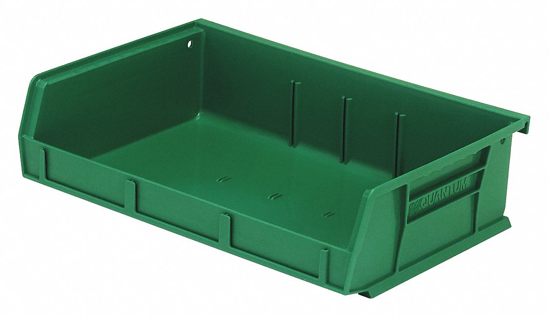 K4956 Hang and Stack Bin Green PP 3 in