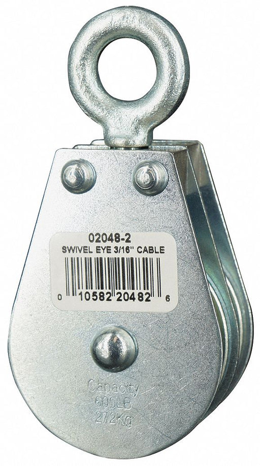 Pulley Block Swivel Eye 3/16 Rope dia