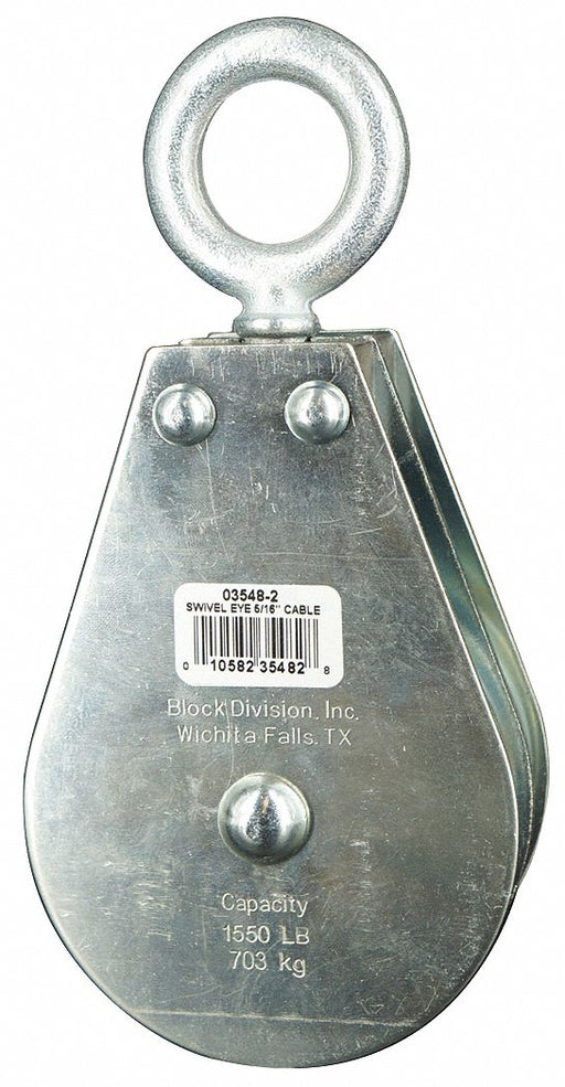 Pulley Block Swivel Eye 5/16 Rope dia