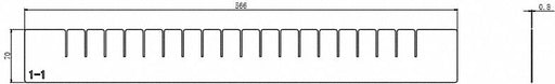 Divider 1pk 2 3/4 in H x 22 9/32 in W