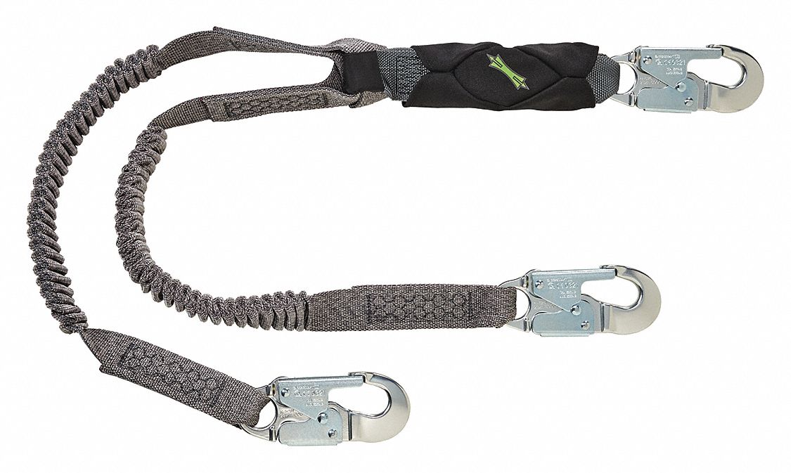 Shock-Absorbing Lanyard Black/Gray