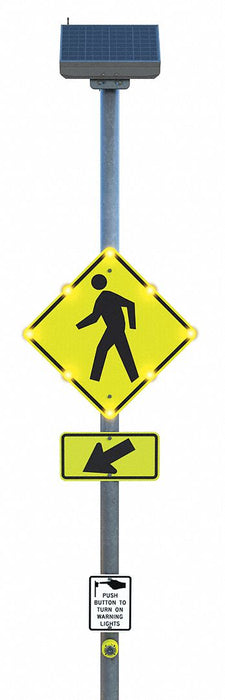 LEDCrossingSign Yellow-Green Solar