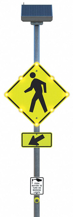 LEDCrossingSign Yellow-Green Solar