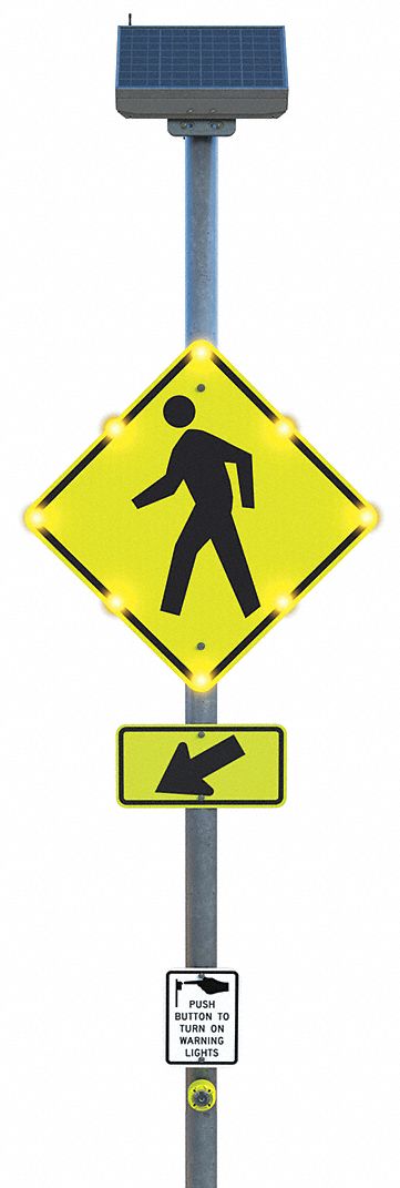 LEDCrossingSign Yellow-Green Solar