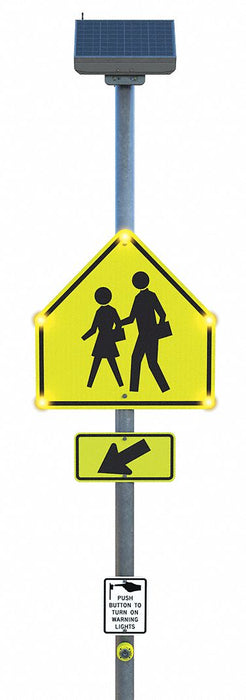 LEDCrossingSign Yellow-Green Solar
