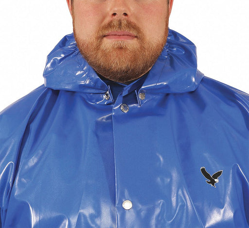 Rain Hood L Blue Polyurethane Mens