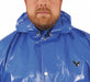 Rain Hood L Blue Polyurethane Mens