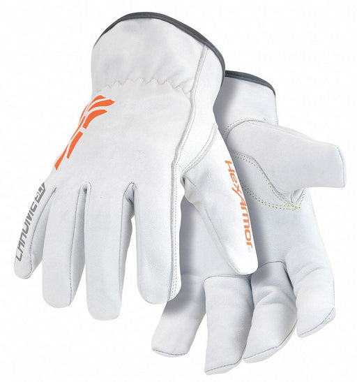 J7655 Leather Gloves Light Gray Orange M PR