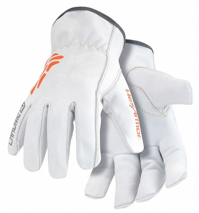J7655 Leather Gloves Light Gray Orange 2XL PR