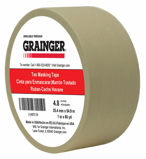 Masking Tape 1 W 60 yd L Tan