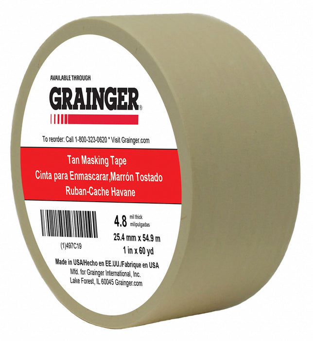 Masking Tape 1 W 60 yd L Tan