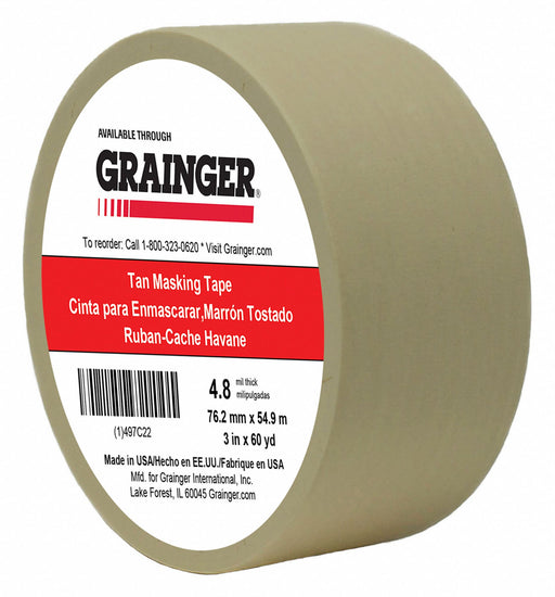 Masking Tape 3 W 60 yd L Tan