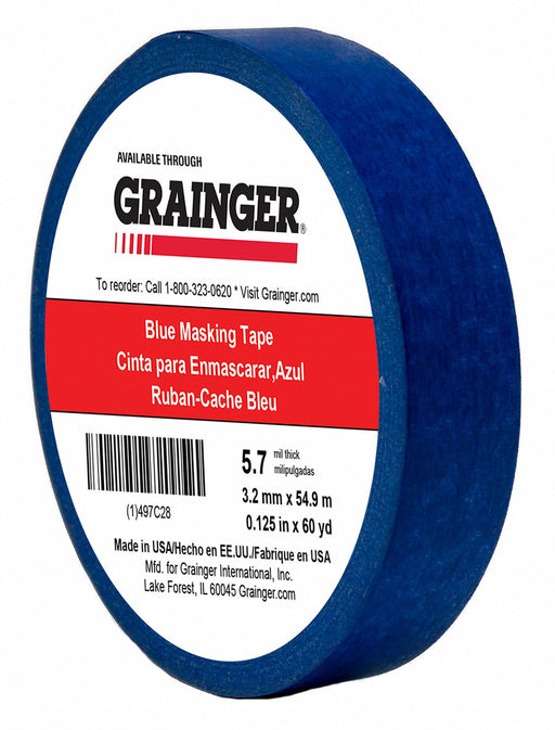 Masking Tape 1/8 W 60 yd L Blue
