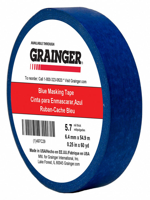 Masking Tape 1/4 W 60 yd L Blue
