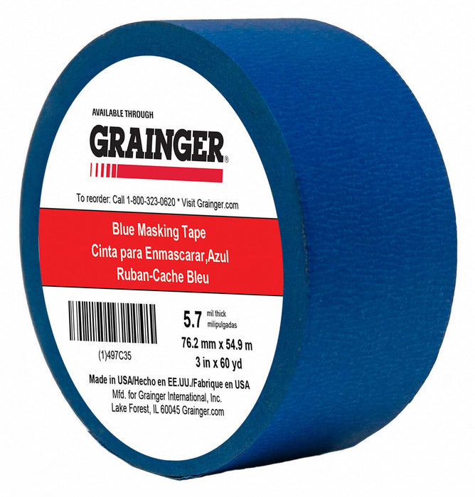 Masking Tape 3 W 60 yd L Blue