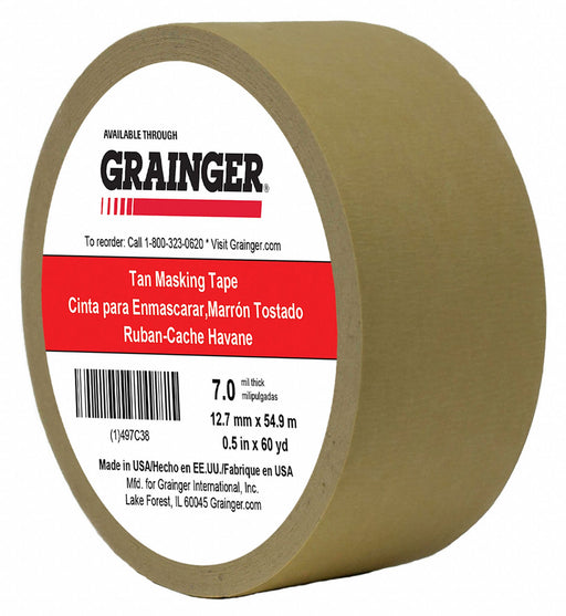 Masking Tape 1/2 W 60 yd L Tan