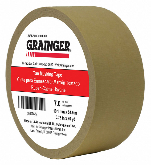 Masking Tape 3/4 W 60 yd L Tan