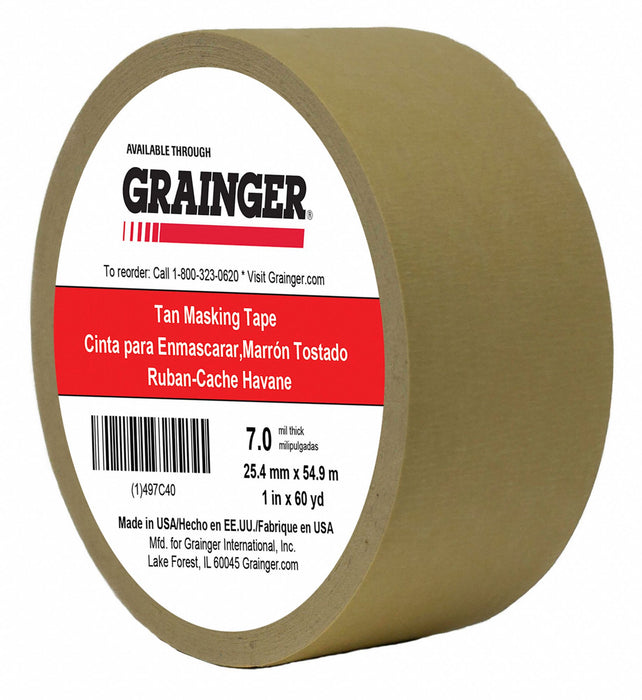 Masking Tape 1 W 60 yd L Tan