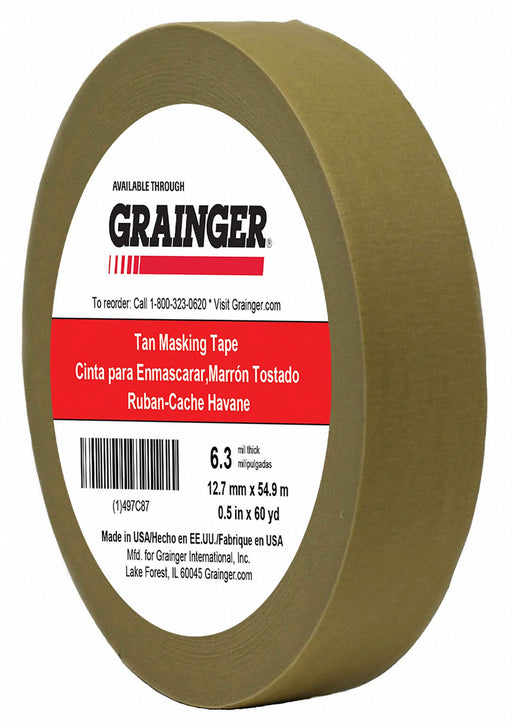 Masking Tape 1/2 W 60 yd L Tan