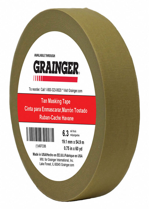 Masking Tape 3/4 W 60 yd L Tan