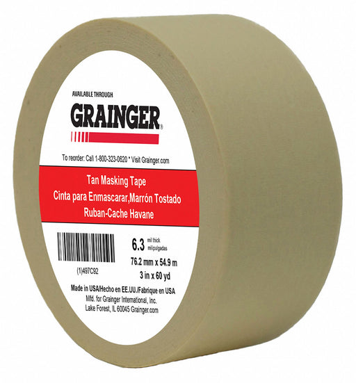 Masking Tape 3 W 60 yd L Tan