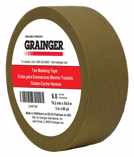Masking Tape 3 W 60 yd L Tan