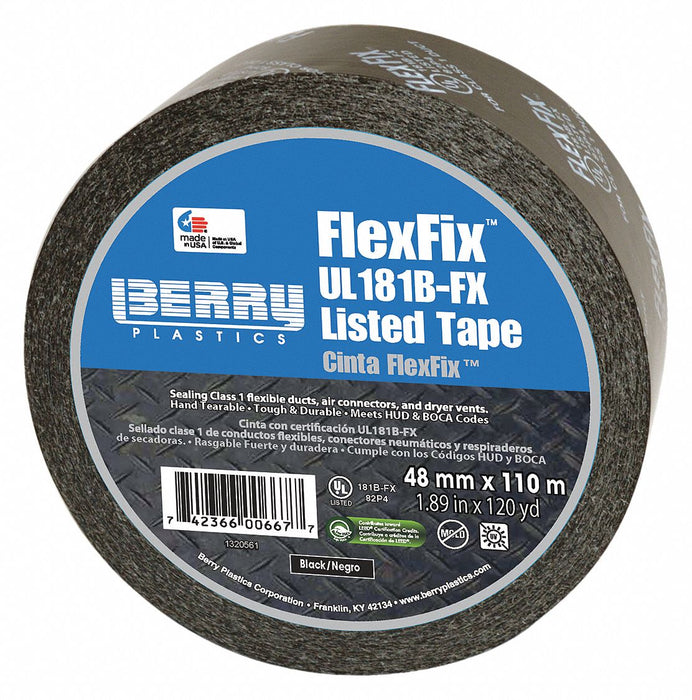Duct Tape Black 120 yd L 1-7/8 in W