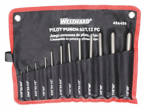 Pilot Punch Set Alloy Steel 12 Pc