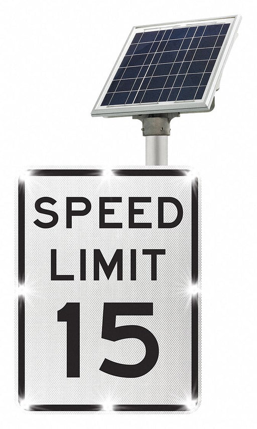 LED Speed Limit Sign White Solar