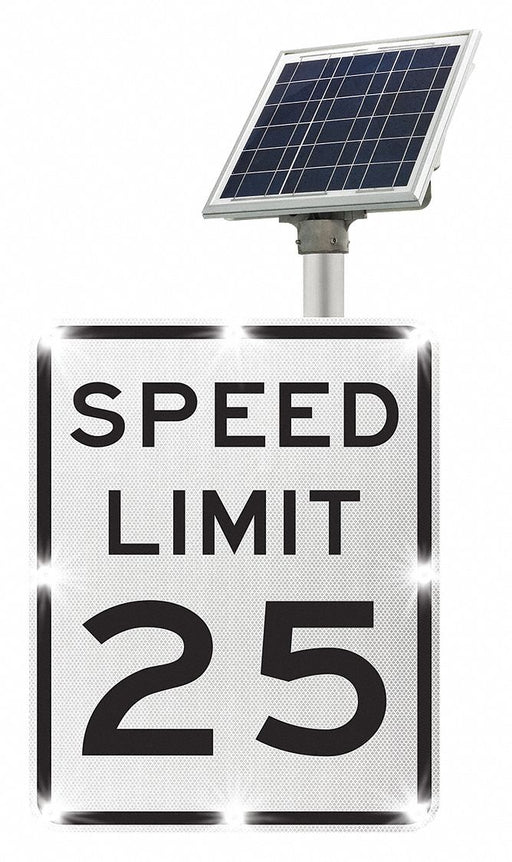 LED Speed Limit Sign White Solar