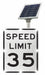 LED Speed Limit Sign White Solar