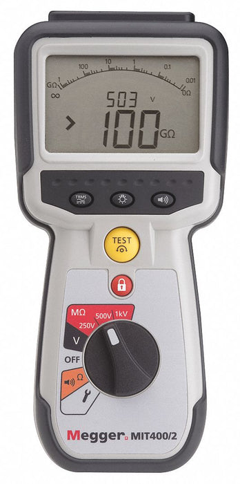 Megohmmeter 50 to 1000V DC Backlit LCD