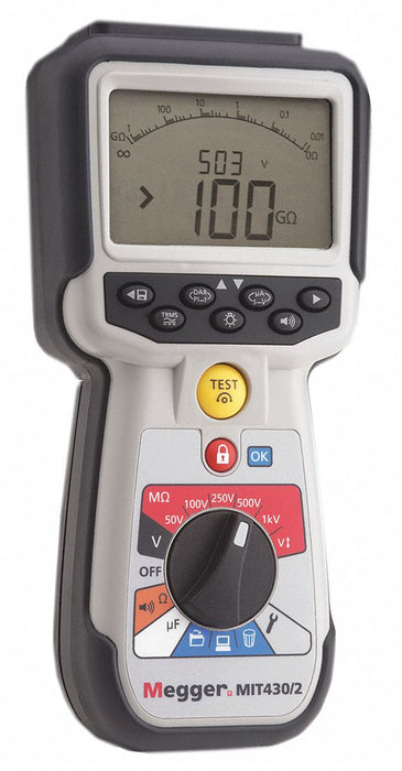Megohmmeter 50 to 1000V DC Backlit LCD