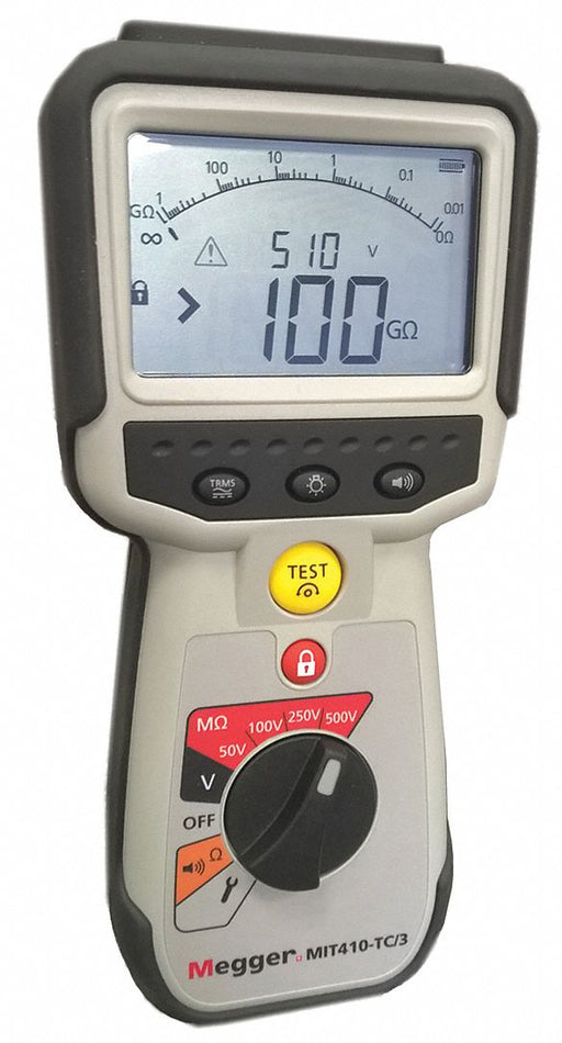 Megohmmeter 50 to 500V DC Backlit LCD