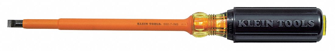 InsulScrDrv Slotted 5/16in Black Rnd