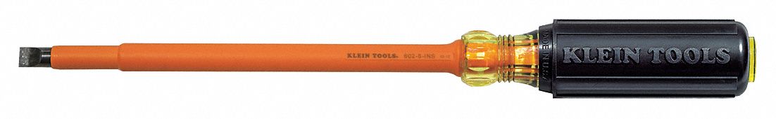 InsulScrDrv Slotted 3/8in Black Rnd