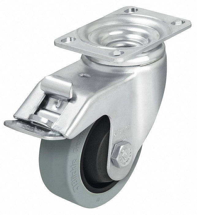Plate Caster Swivel Rubber 4 11/16 H