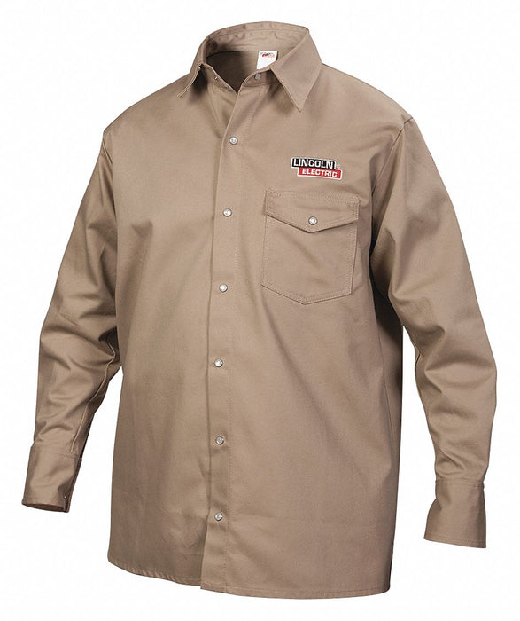 Flame-Resistant Collared Shirt Khaki M