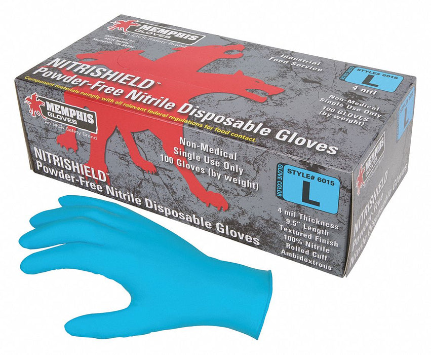 J2525 DisposableGloves Blue XL Size10 PK100