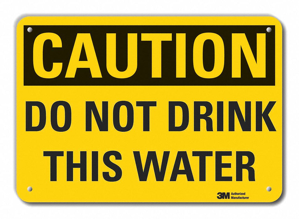 Rflct Potable Water Caution Sign 7x10in