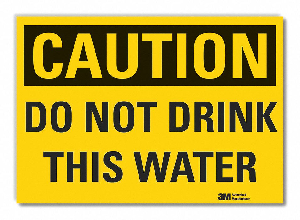 Caution Sign 7inx10in Non-PVC Polymer