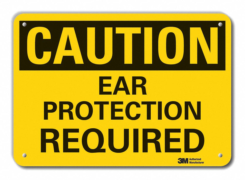Rflct Hearing Caution Sign 10x14in Alum